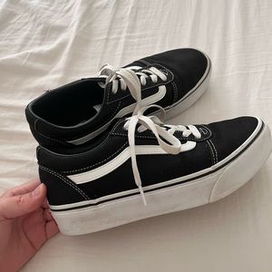 Vans black and white shoes